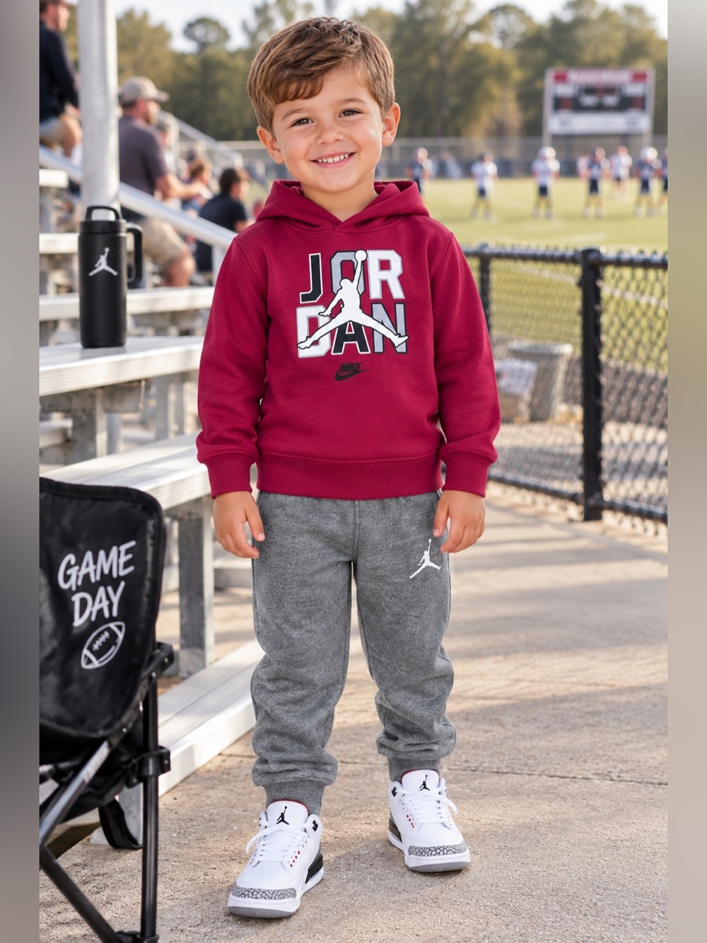 Nike Jordan Toddler Boy 2pc Sweatshirt & Jogger Pants Set Size 4T Red Grey NWT
